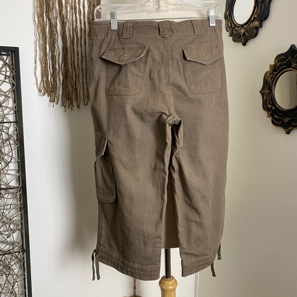 Offer NWT JJill cargo style cropped pant brown hiking beach summer size 4 petite